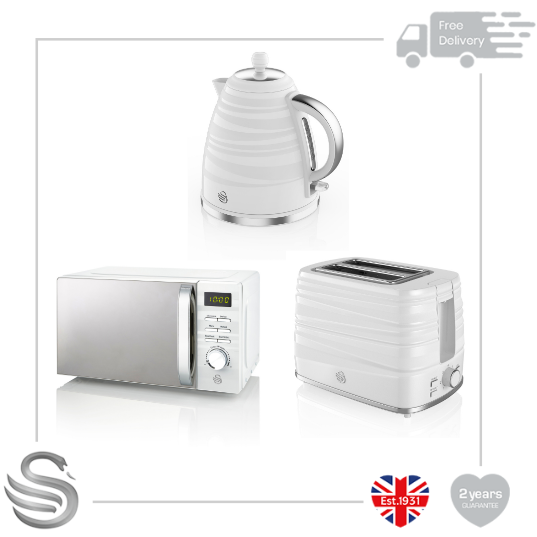 SWAN SYMPHONY 1.7 Litre Jug Kettle, 2 Slice Toaster 930W & Digital